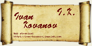 Ivan Kovanov vizit kartica